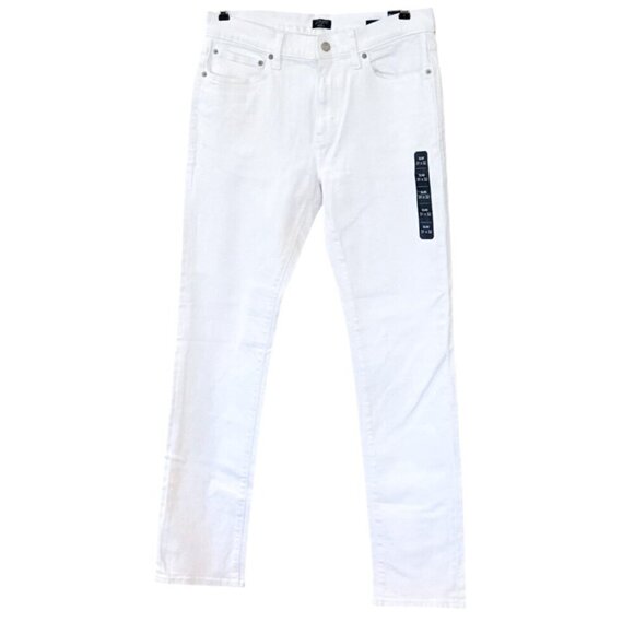 J. Crew Men's Slim Flex Denim Jeans White Cotton Blend Straight 31" x 32" NWT - Picture 2 of 4